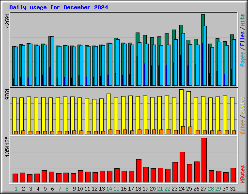 Daily usage for December 2024