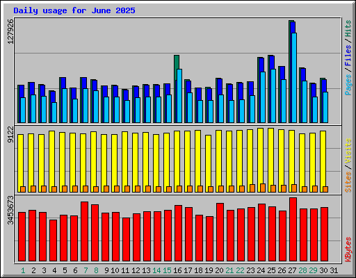 Daily usage for June 2025