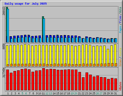 Daily usage for July 2025