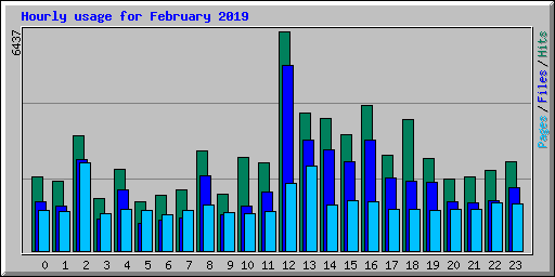 Hourly usage for February 2019
