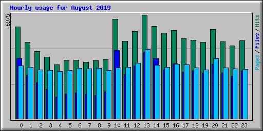 Hourly usage for August 2019