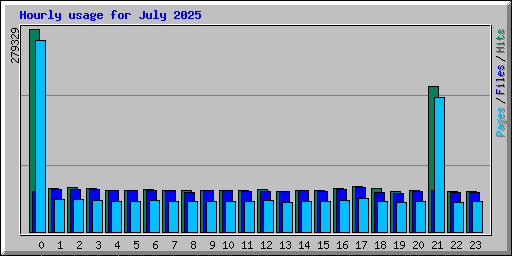Hourly usage for July 2025