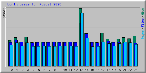 Hourly usage for August 2026